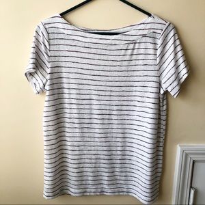 LOFT Striped Boat Neck Tee